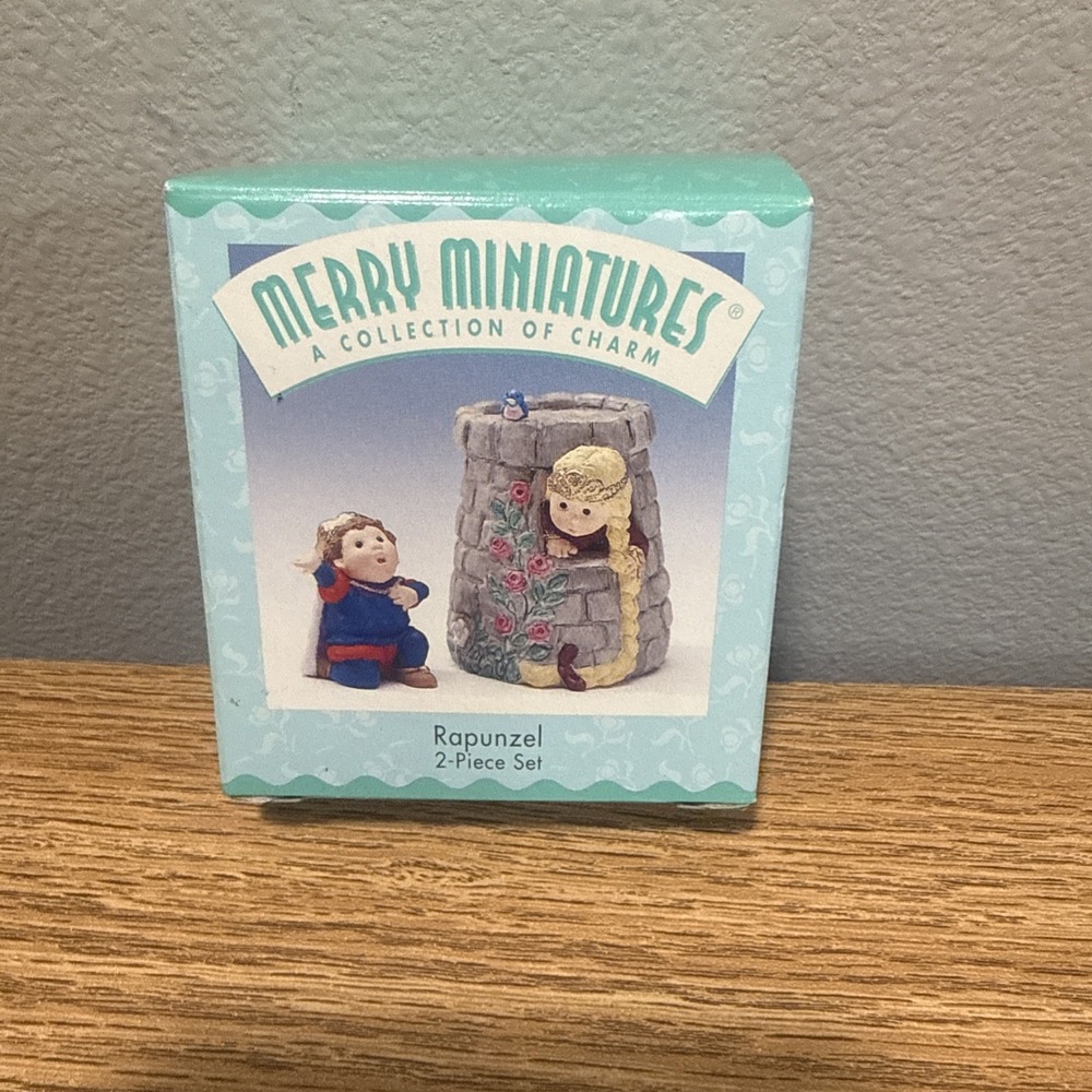 Hallmark Merry Miniatures Rapunzel  1998 Tower‎ Prince Figurine Vintage